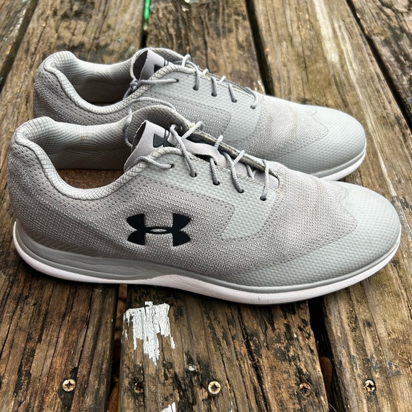 Under Armour Other - Under Armour UA Tour Tips Knit SL Golf Cleats Spikes Men’s Light Grey Size 9.5